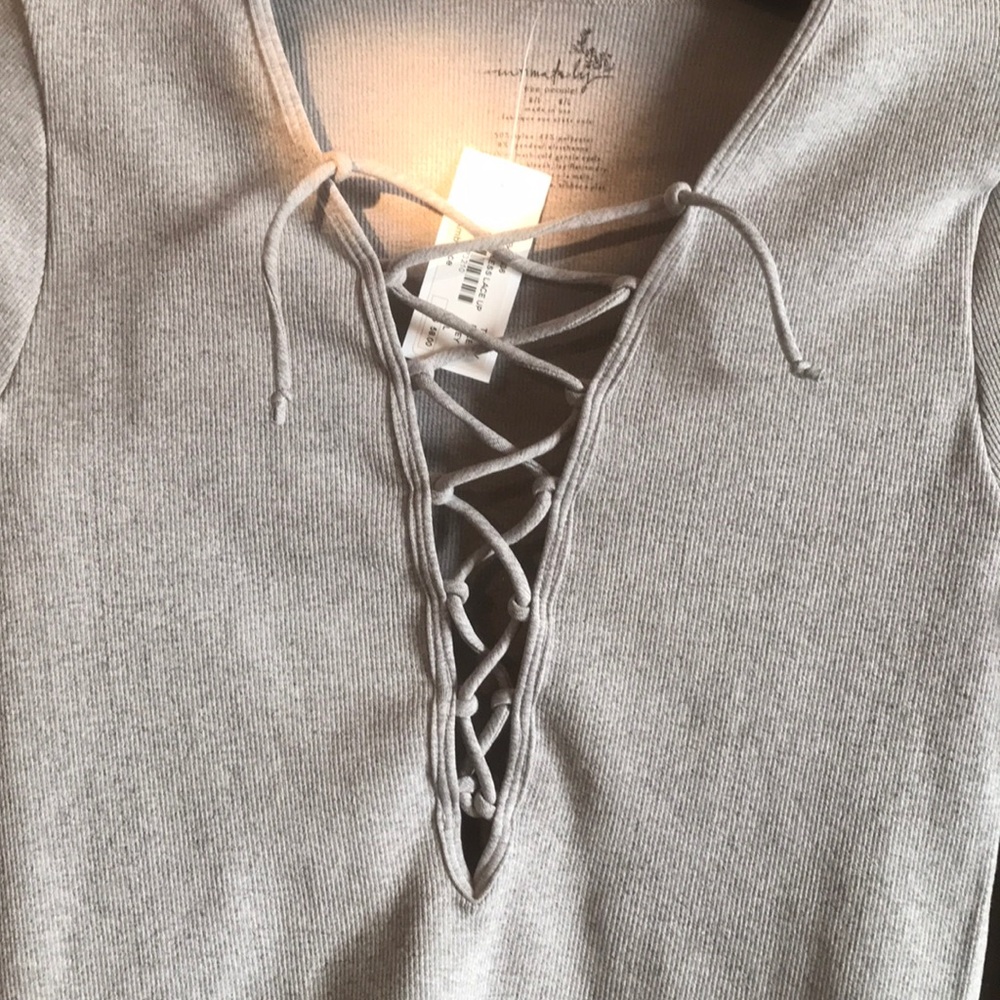 Free People Seamless Lace-up Long Sleeve Top - Picture 4 of 4